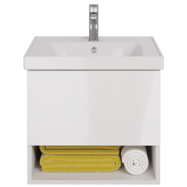 Тумба с раковиной подвесная Dreja Perfecto 60 см, белый. Фото 3