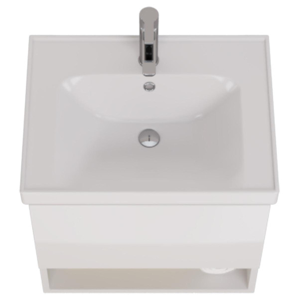 Тумба с раковиной подвесная Dreja Perfecto 60 см, белый. Фото 4