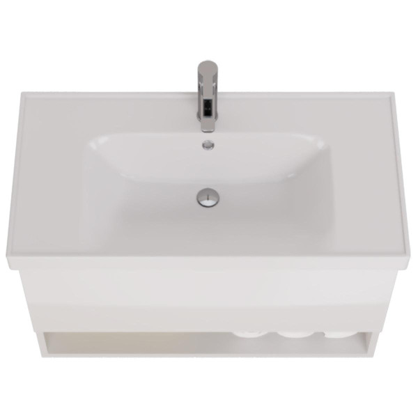 Тумба с раковиной подвесная Dreja Perfecto 90 см, белый. Фото 4