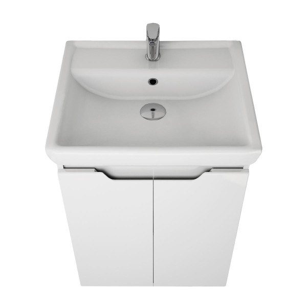 Тумба с раковиной подвесная Dreja Q Plus (D) 55 см, белый. Фото 4