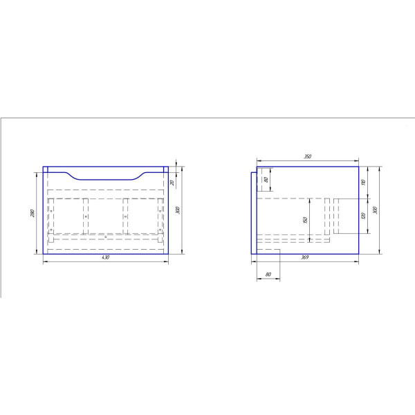 Тумба с раковиной подвесная Dreja Tiny 50 см, белый. Фото 2