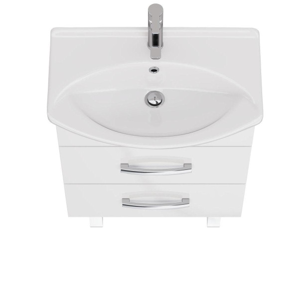 Тумба с раковиной подвесная/напольная Dreja Alda 65 см, белый. Фото 4