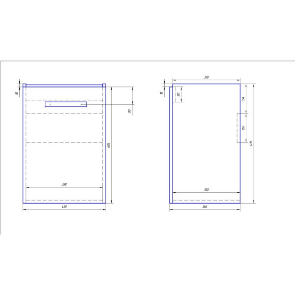 Тумба с раковиной подвесная/напольная Dreja Almi 50 см, белый. Фото 2