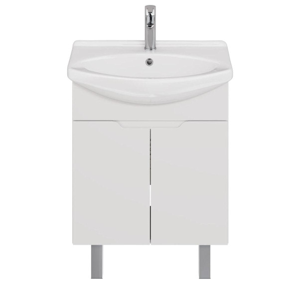 Тумба с раковиной подвесная/напольная Dreja David D 65 см, белый. Фото 3