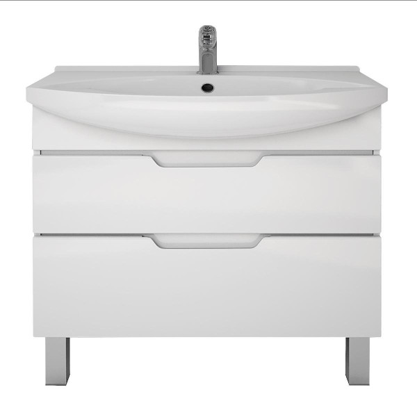 Тумба с раковиной подвесная/напольная Dreja Laguna Plus 105 см, белый. Фото 3