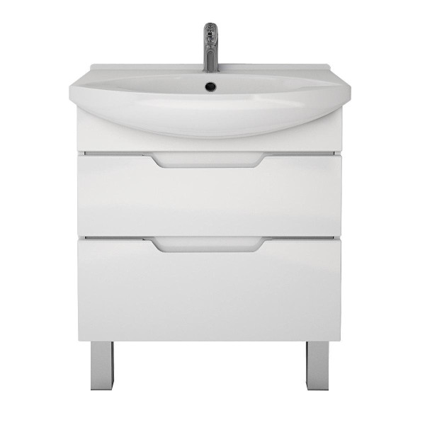 Тумба с раковиной подвесная/напольная Dreja Laguna Plus 75 см, белый. Фото 3