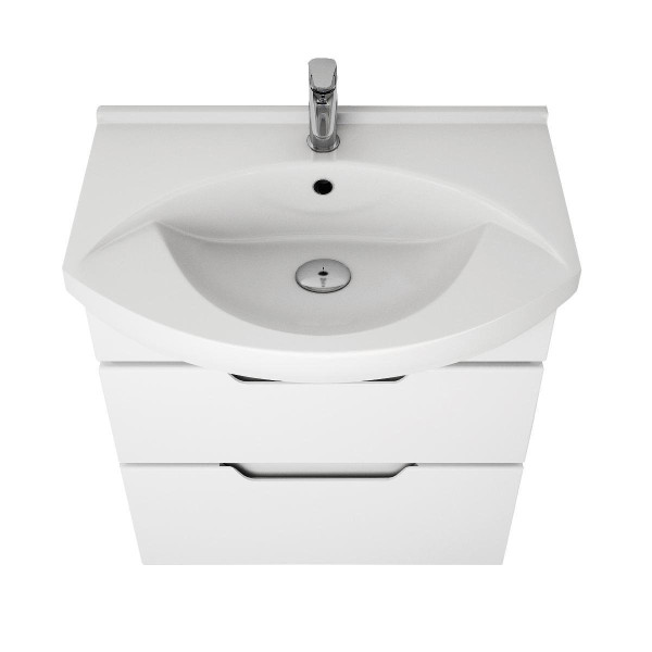 Тумба с раковиной подвесная/напольная Dreja Laguna Plus 85 см, белый. Фото 4