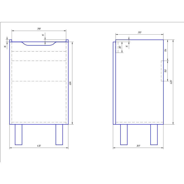 Тумба с раковиной подвесная/напольная Dreja Mini 50 см, белый. Фото 2