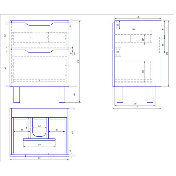 Тумба с раковиной подвесная/напольная Dreja Q Plus 60 см, белый. Фото 2