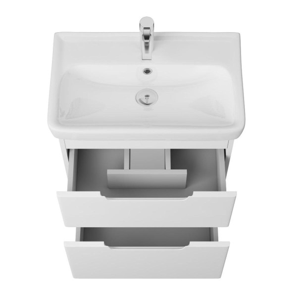 Тумба с раковиной подвесная/напольная Dreja Q Plus 80 см, белый. Фото 3