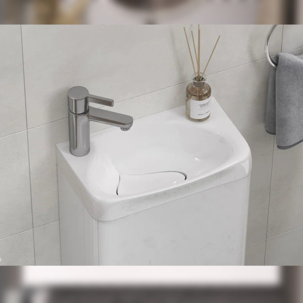 Тумба с раковиной подвесная Velvex Bio tp.BIO.BIO.MAXI.40.1D белый глянец, 40 см. Фото 5