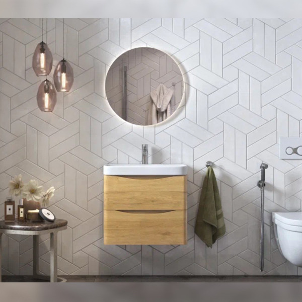 Тумба с раковиной подвесная Velvex Clay tp.CLA.9595.60.2Y дуб верона, 60 см. Фото 3