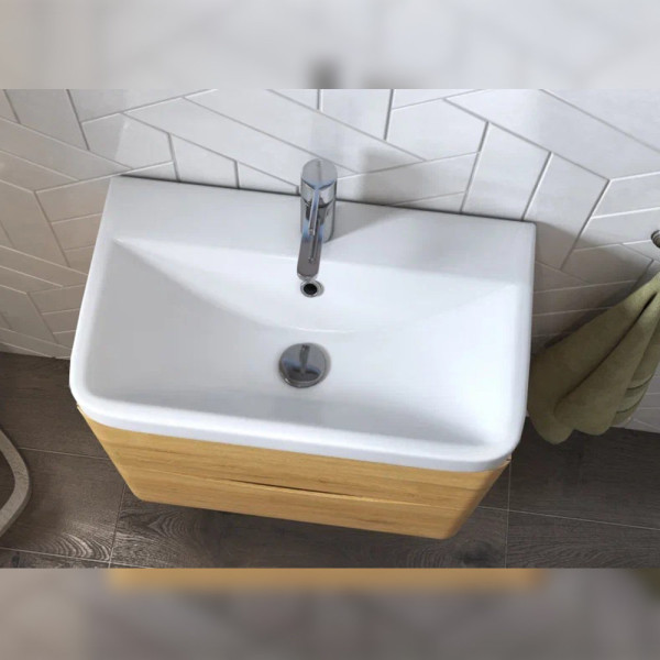 Тумба с раковиной подвесная Velvex Clay tp.CLA.9595.60.2Y дуб верона, 60 см. Фото 5