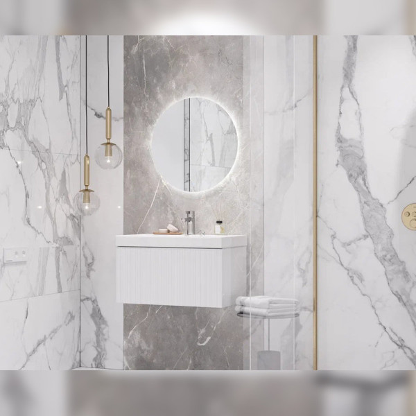 Тумба с раковиной подвесная Velvex Compo tp.COM.9696.70.1Y белый глянец, 70 см. Фото 5