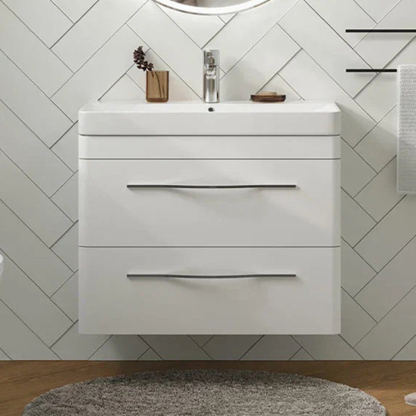 Тумба с раковиной подвесная Velvex Jill tp.JIL.9595.80.2Y белый матовый, 80 см. Фото 3