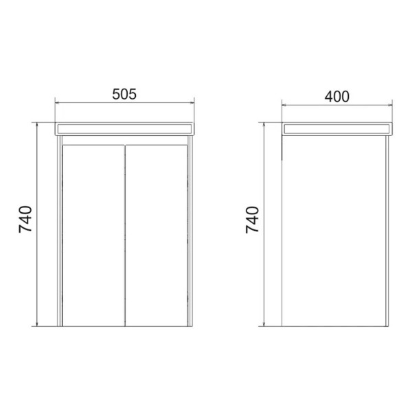 Тумба с раковиной подвесная Velvex Klaufs tp.KLA.COM.50.2D, 50 см. Фото 2