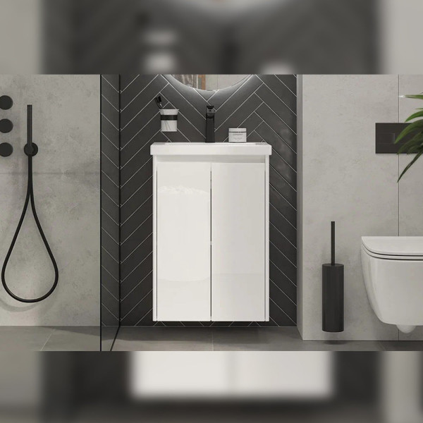 Тумба с раковиной подвесная Velvex Klaufs tp.KLA.COM.50.2D, 50 см. Фото 3