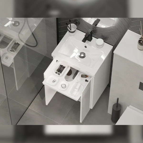 Тумба с раковиной подвесная Velvex Klaufs tp.KLA.COM.50.2D, 50 см. Фото 5