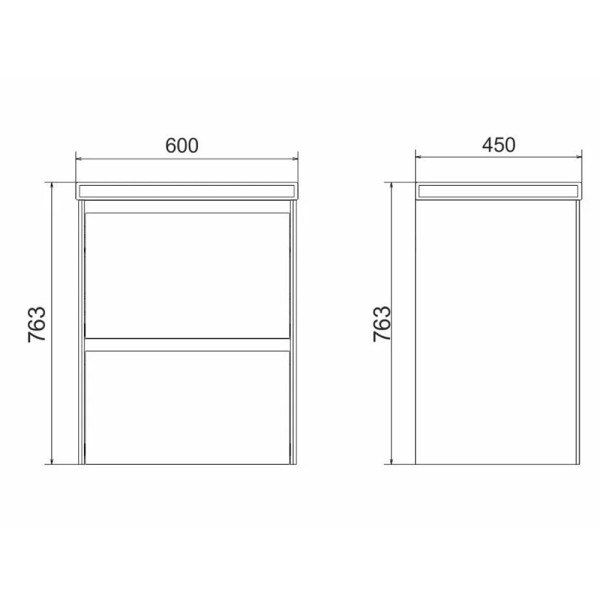 Тумба с раковиной подвесная Velvex Klaufs tp.KLA.COM.60.2Y, 60 см. Фото 2