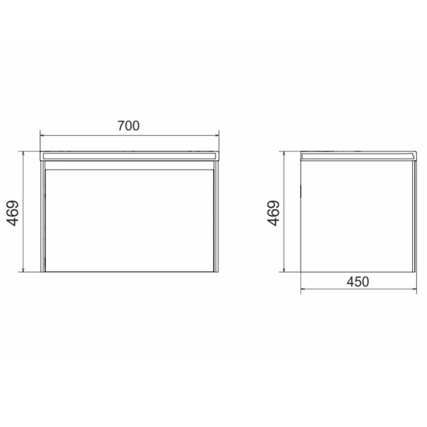 Тумба с раковиной подвесная Velvex Klaufs tp.KLA.COM.70.1Y, 70 см. Фото 2