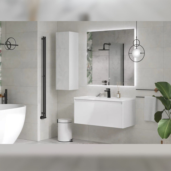 Тумба с раковиной подвесная Velvex Klaufs tp.KLA.MAR.100.1Y белый, 100 см. Фото 5