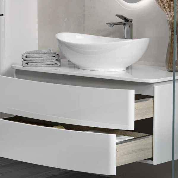 Тумба с раковиной подвесная Velvex Luna tp.LUN.100.2Y, 100 см. Фото 4