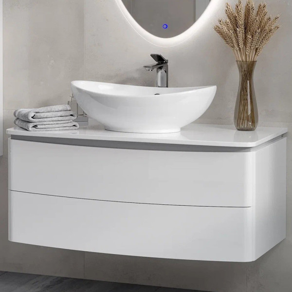 Тумба с раковиной подвесная Velvex Luna tp.LUN.100.2Y, 100 см. Фото 5