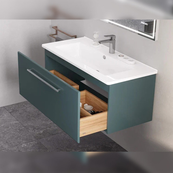 Тумба с раковиной подвесная Velvex Posse tp.POS.OSK.105.1Y верде, 105 см. Фото 3