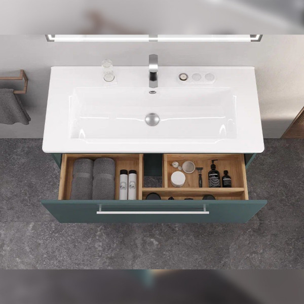 Тумба с раковиной подвесная Velvex Posse tp.POS.OSK.105.1Y верде, 105 см. Фото 4