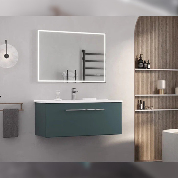 Тумба с раковиной подвесная Velvex Posse tp.POS.OSK.105.1Y верде, 105 см. Фото 5