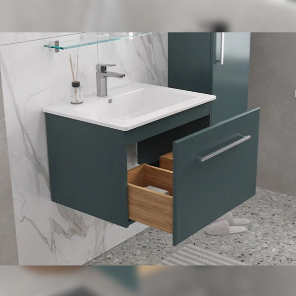 Тумба с раковиной подвесная Velvex Posse tp.POS.OSK.65.1Y верде, 65 см. Фото 3