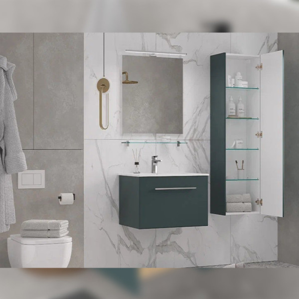 Тумба с раковиной подвесная Velvex Posse tp.POS.OSK.65.1Y верде, 65 см. Фото 5