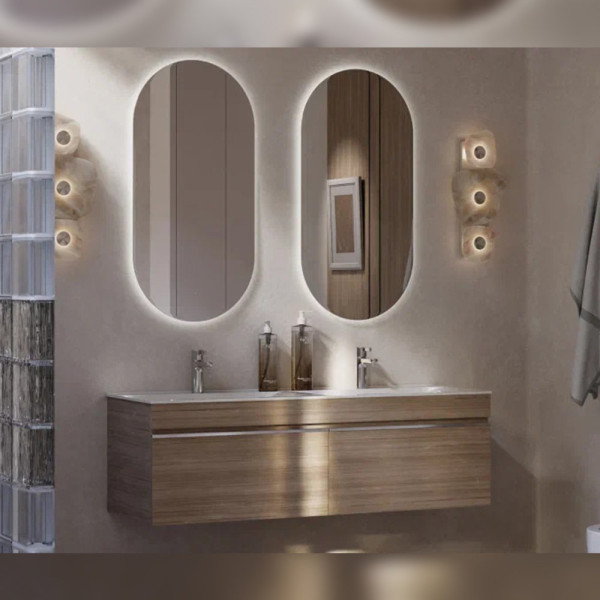 Тумба с раковиной подвесная Velvex Pulsus tp.PUL.PUL.140.2Y дуб сонома, 140 см. Фото 5