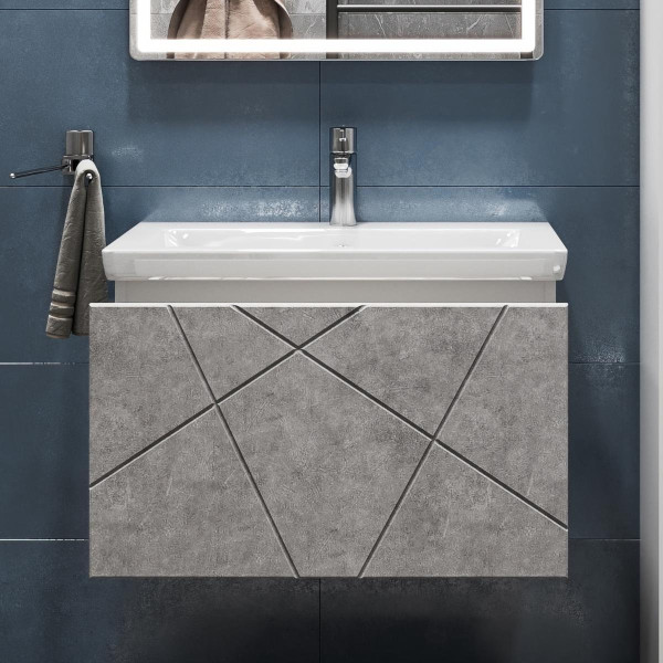 Тумба с раковиной подвесная VIGO Geometry 033 бетон, 60 см. Фото 5