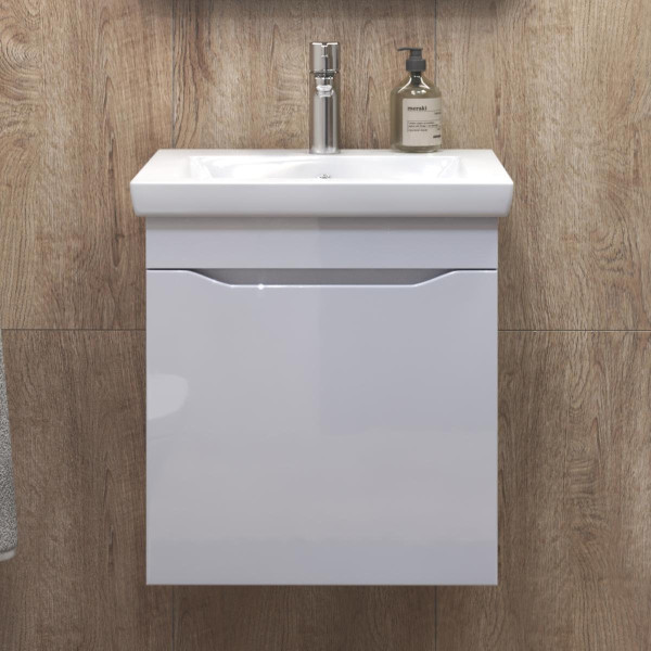 Тумба с раковиной подвесная VIGO Grani 028 белый, 50 см. Фото 4