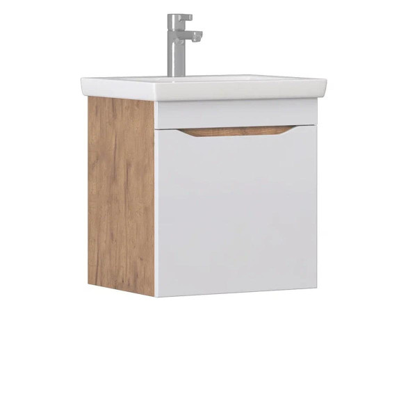 Тумба с раковиной подвесная VIGO Grani 028 дуб золотой, 50 см. Фото 1