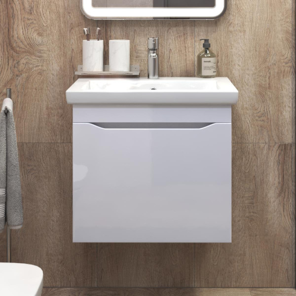 Тумба с раковиной подвесная VIGO Grani 057 белый, 60 см. Фото 4