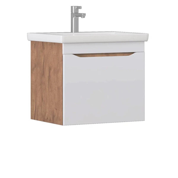 Тумба с раковиной подвесная VIGO Grani 057 дуб золотой, 60 см. Фото 1