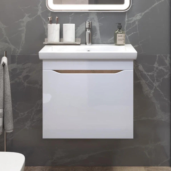 Тумба с раковиной подвесная VIGO Grani 057 дуб золотой, 60 см. Фото 4