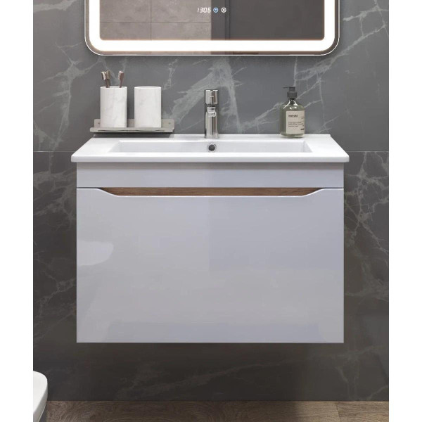 Тумба с раковиной подвесная VIGO Grani tp.GRI.OSK.75.1Y дуб золотой, 75 см. Фото 3