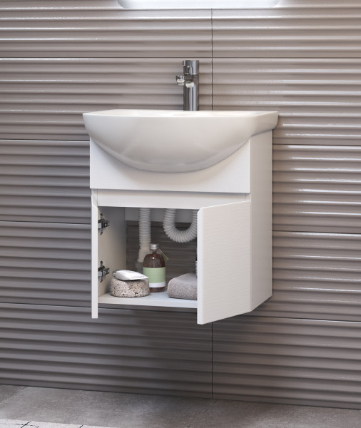 Тумба с раковиной подвесная VIGO Wing tp.WIN.BAL.50.2D белый, 50 см. Фото 4