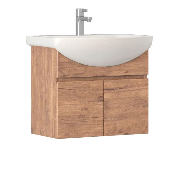 Тумба с раковиной подвесная VIGO Wing tp.WIN.BAL.60.2D дуб золотой, 60 см. Фото 1