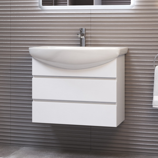 Тумба с раковиной подвесная VIGO Wing tp.WIN.BAL.60.2Y белый, 60 см. Фото 3