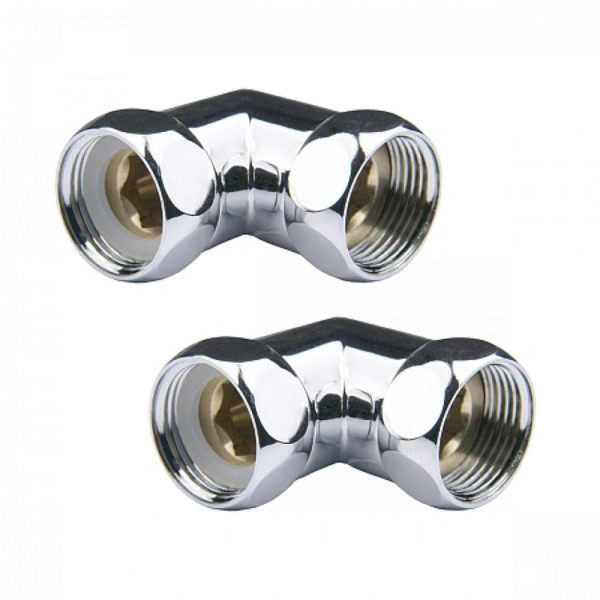 Угловое соединение для полотенцесушителя Point PN00003 1"х1" г/г, хром (пара). Фото 1