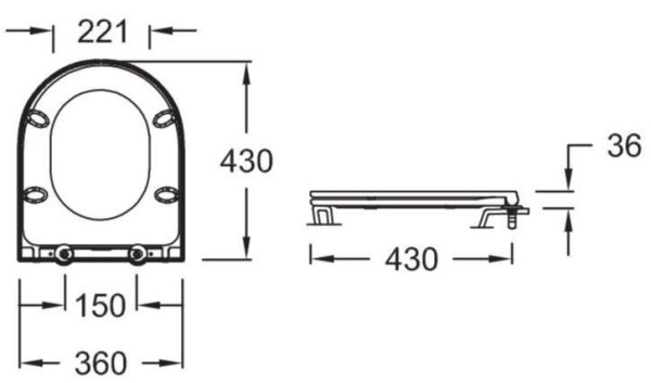 UJAB102-00 RODIN+ Чаша напольного унитаза с креплениями RU. Фото 4