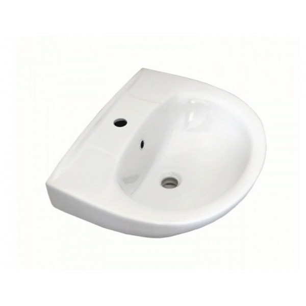 Умывальник 2-ой вел. 2-отв. АНТЕЙ 55 с переливом (ФАРФОР). Фото 1