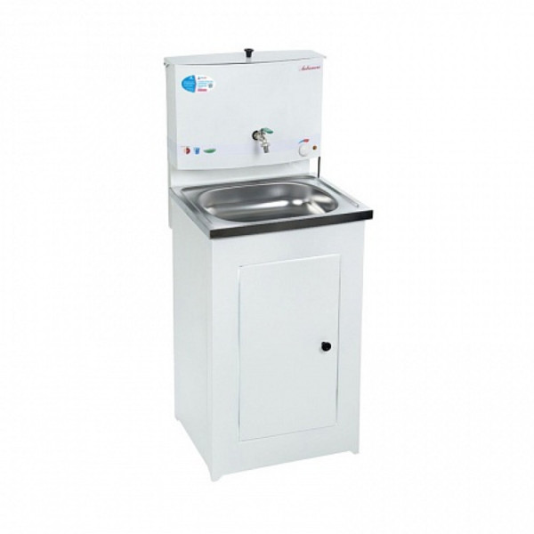 Умывальник "Акватекс" (бак антикорроз. с ЭВН + мойка нерж. сталь) цвет белый. Фото 1