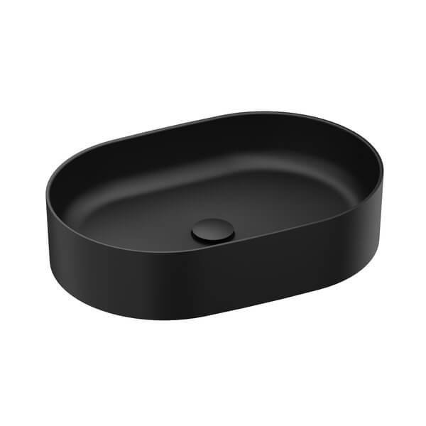 Умывальник CERAMIC 550 O SLIM черный матовый. Фото 1