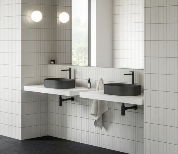 Умывальник CERAMIC 550 O SLIM черный матовый. Фото 4