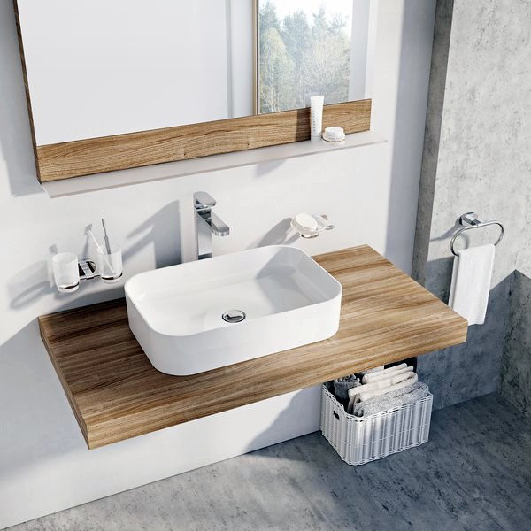 Умывальник CERAMIC 550 R SLIM белый. Фото 3